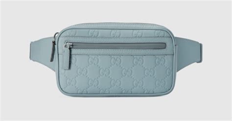 Small belt bag in Blue Guccissima Leather 